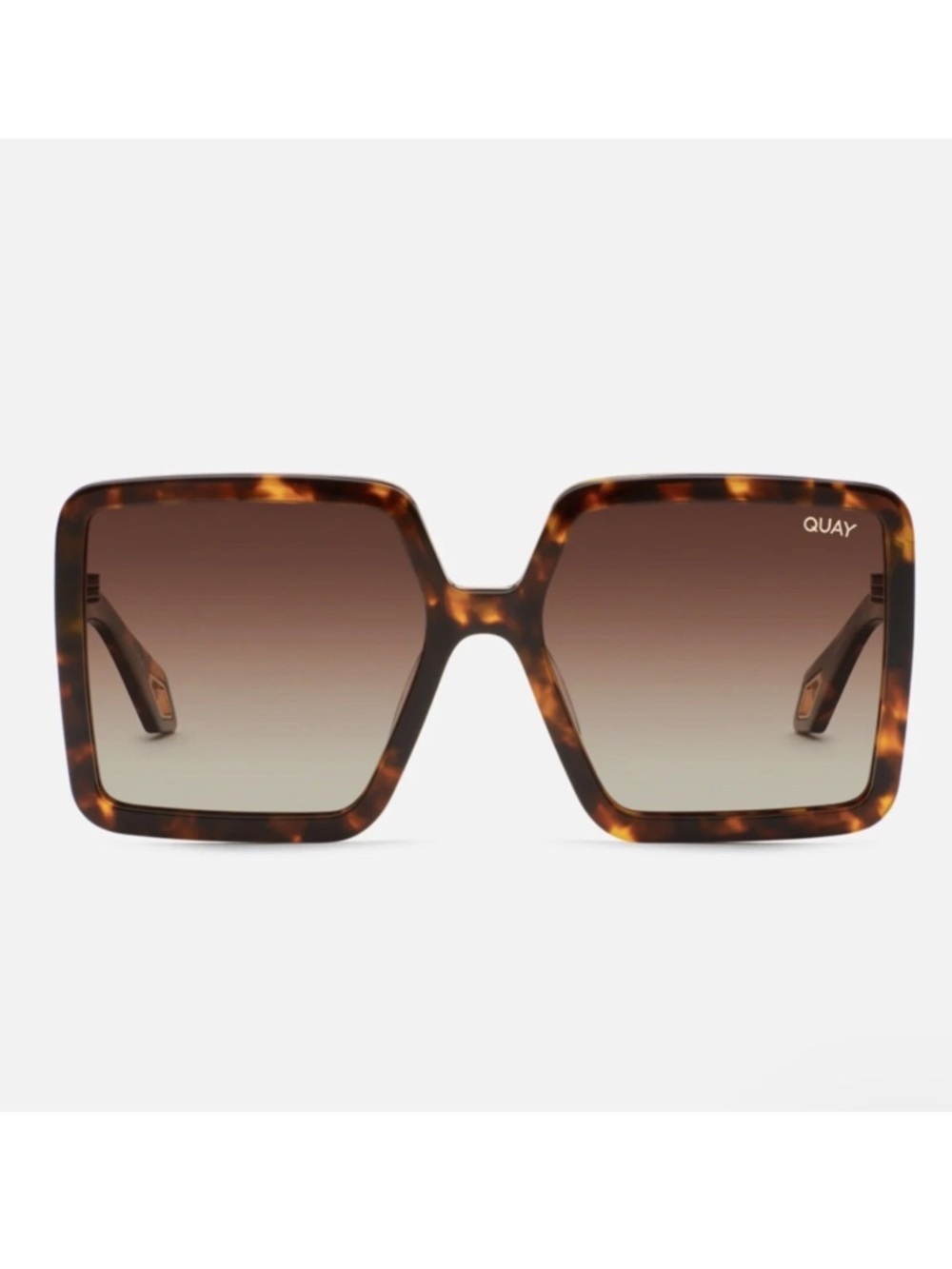 Quay Australia Tortoiseshell Polarized Square Sunglasses - ALMOST READY